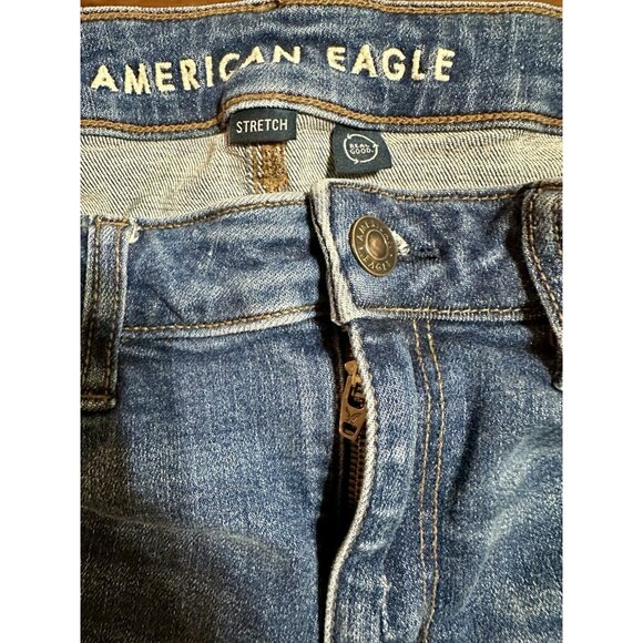 American Eagle Real Good Jeans Women Size 6 Stretch Denim Medium Wash Raw Hem - Picture 4 of 9